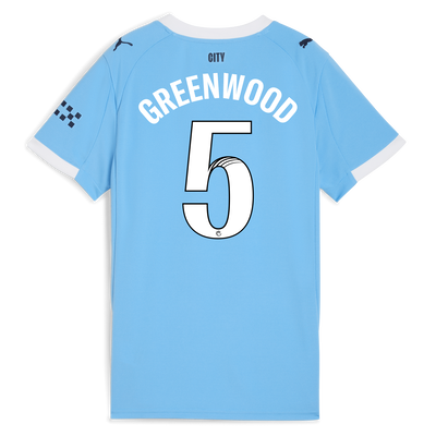 Women's Manchester City Home Jersey 2025/26 With GREENWOOD 5 Printing